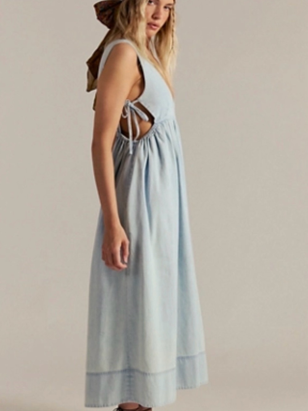 Free People Jean Tie-Side Maxi Dress
